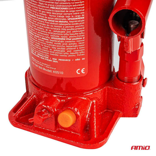 AMiO Hydraulic Bottle Jack with Lifting Capacity up to 38.5cm and Weight Capacity up to 10 Tons