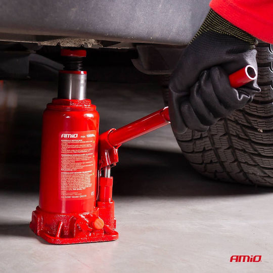 AMiO Hydraulic Bottle Jack with Lifting Capacity up to 38.5cm and Weight Capacity up to 10 Tons