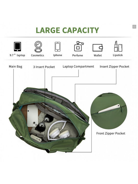 Miss Lulu Shoulder / Handheld Bag for Laptop Green TVK2444-GN