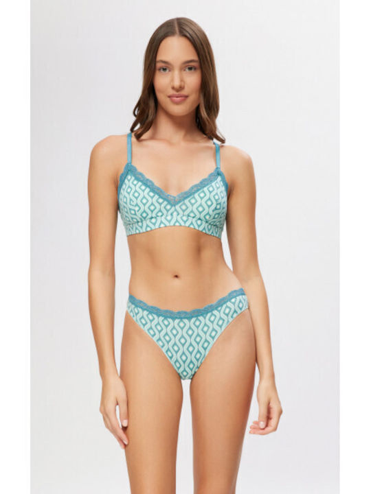 Minerva Fimelle Elegance Bralette Tencel Modal Light Removable Padding-90-8152b-geo Green-ecru
