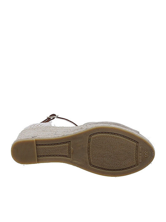 Women's Leather Platform Espadrilles Blue