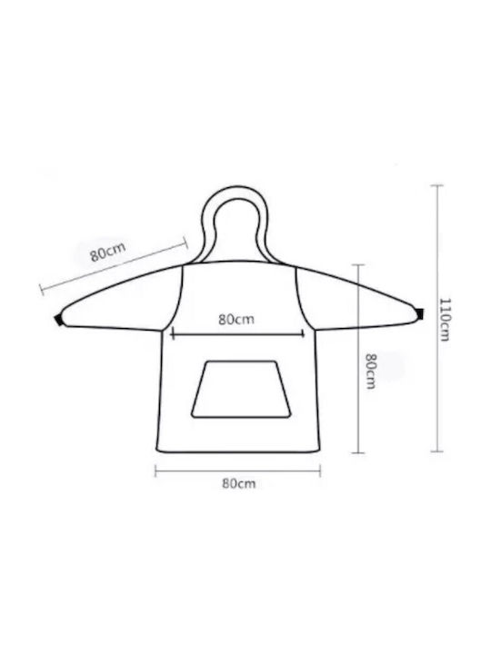 Κουβέρτα Fleece με Μανίκια 80x80εκ. Μπλε