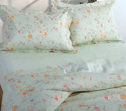 Nef-Nef Homeware Σετ Παπλωματοθήκη Βαμβακερή Υπέρδιπλη με 2 Μαξιλαροθήκες 240x230cm Mimosa