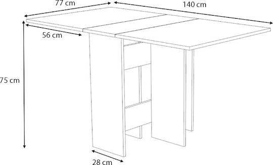 Pepe Masă Sala de mese Pliabil din Lemn Masiv Anthracite - Natural Beech 130x77x75buc