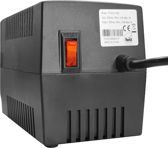 Powertech PT-AVR-1500 Compact Σταθεροποιητής Τάσης 1500VA με 3 Πρίζες Ρεύματος