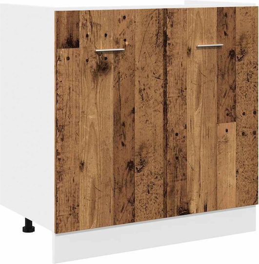 Set Dulapuri de Bucătărie Suspendate & de Podea cu Blat de Lucru Weathered Wood 260x46x207buc
