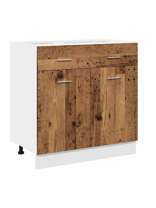 Комплект Кухненски Шкафове Висящи и Подови с плот за работа Weathered Wood 260x46x207бр