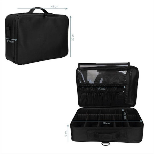 Fabric Cosmetic Case Black H12xW40xD28cm