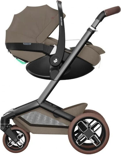 Maxi-Cosi Fame Twillic Verstellbar 2 in 1 Baby Kinderwagen Geeignet für Neugeborene Truffle (& Σετ Αντάπτορες Καθίσματος)