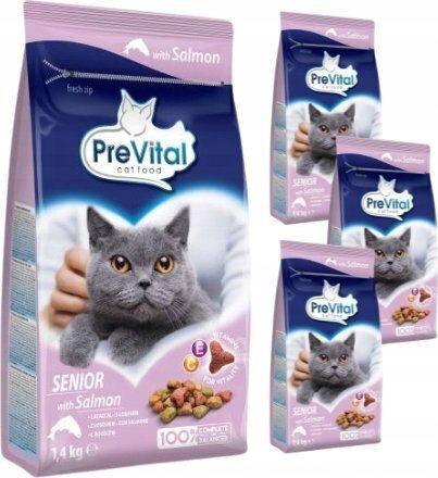 PreVital Hrană Uscată pentru Pisici Vârstnice cu Somon 1.4kg