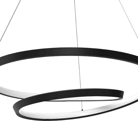 Eko Light Lucerno Κρεμαστό Φωτιστικό Μαύρο LED