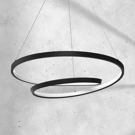 Eko Light Lucerno Κρεμαστό Φωτιστικό Μαύρο LED
