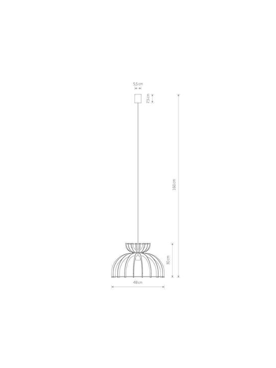 Nowodvorski Kymi C Pendant Light Beige Boho Bell with Socket E27 48x160cm