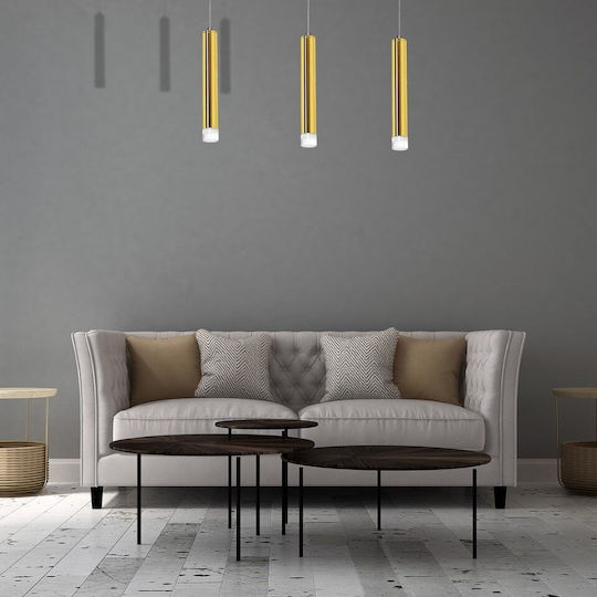 Eko Light Goldie Ρυθμιζόμενο Κρεμαστό Φωτιστικό Χρυσό LED Ράγα