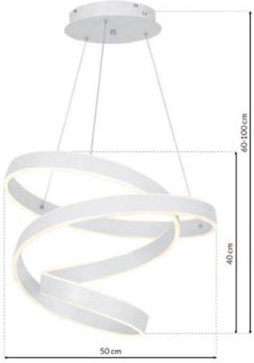 Eko Light Κρεμαστό Φωτιστικό Λευκό LED 100εκ.