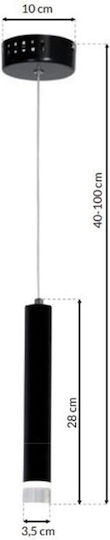 Eko Light Carbon Κρεμαστό Φωτιστικό Μαύρο LED