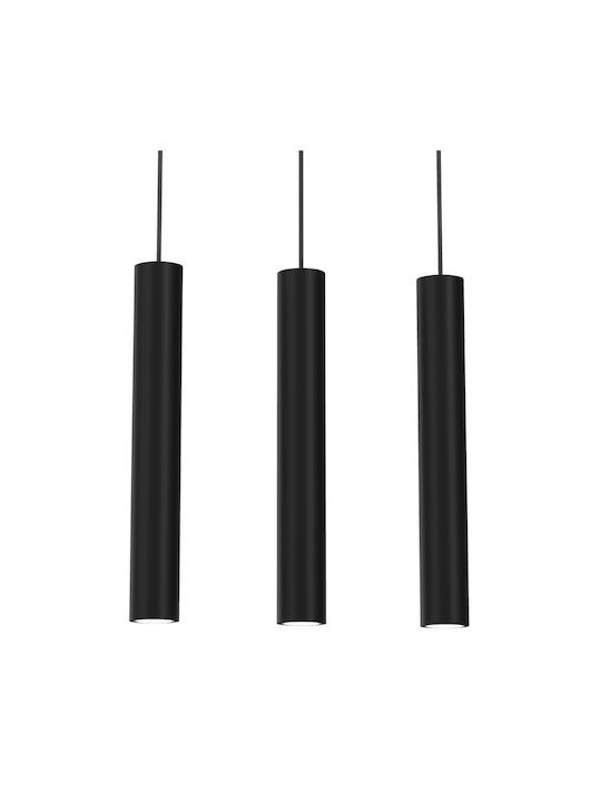 Eko Light Hudson Lustră Negru Calea ferată cu Dulie GU10 60cm.