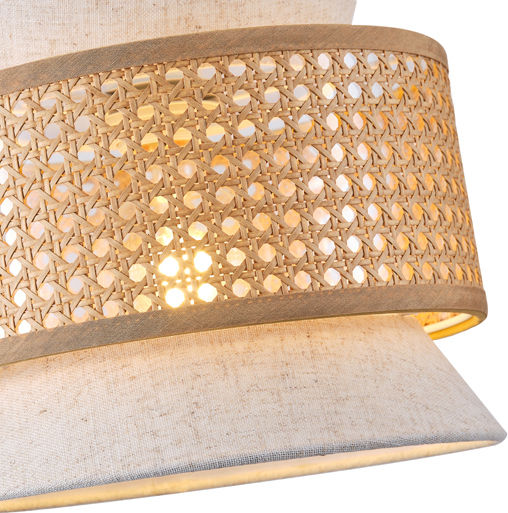 Eurolamp Isla Beige Pendant Ceiling Light with E27 Socket 40x131x131cm