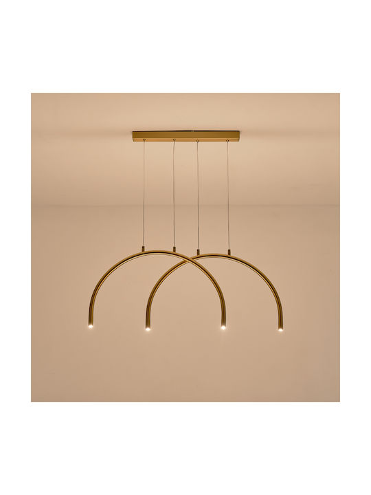 Eurolamp Apsis Κρεμαστό Φωτιστικό Μπρούτζινο LED με Θερμό Λευκό Φως 84x33x33εκ.