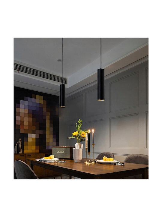 Eco Light Κρεμαστό Φωτιστικό Μαύρο με Ντουί GU10