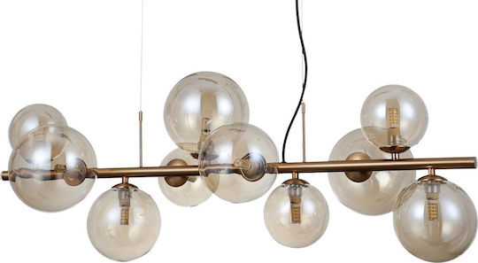 Italux Hängelampe Gold Schiene für 10 Lampen G9