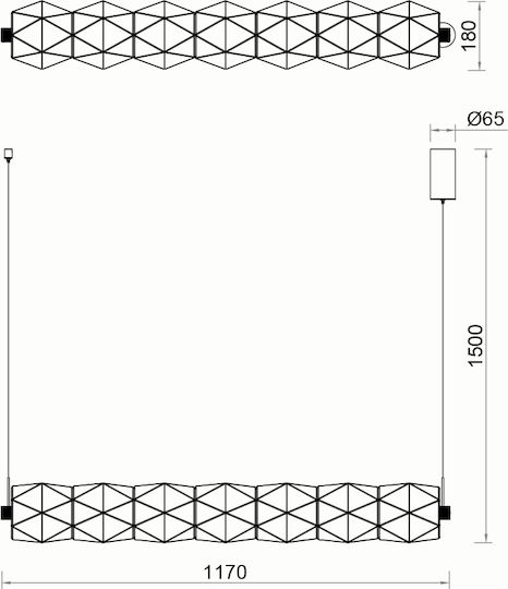 Sun Light Κρεμαστό Φωτιστικό Μελί LED 117x180x117εκ.