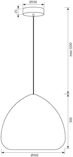 Vivalux Pendant Light Black with Socket E27 35x35x150cm