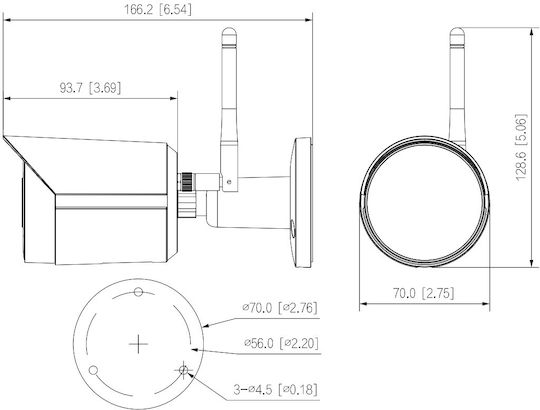 Dahua IPC-HFW1230DS-SAW IP Surveillance Camera Wi-Fi Full HD 1080p Waterproof with Microphone and Lens 2.8mm