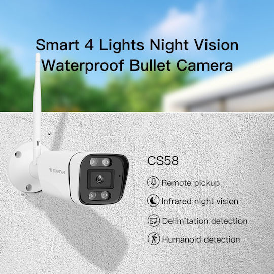 Vstarcam CS58Q-uV IP Камера за наблюдение Wi-Fi Full HD+ 4MP Водоустойчива с Двупосочна Комуникация и Обектив 4мм