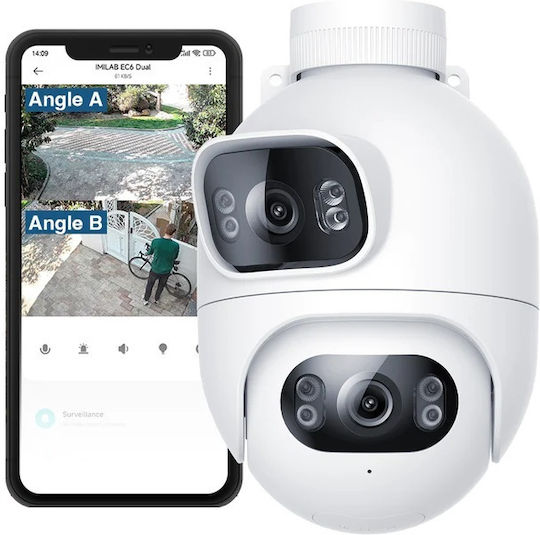 Imilab EC6 Dual Pro IP Dual Κάμερα Παρακολούθησης Wi-Fi 5+5MP Αδιάβροχη με Αμφίδρομη Επικοινωνία Κατάλληλη για Πρίζες Τύπου Αγγλίας