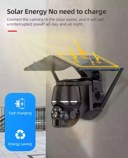 Andowl Q-S808 IP Überwachungskamera 4G Full HD+ 4MP Wasserdicht Batteriebetrieben mit Zwei-Wege-Kommunikation und Objektiv 4mm