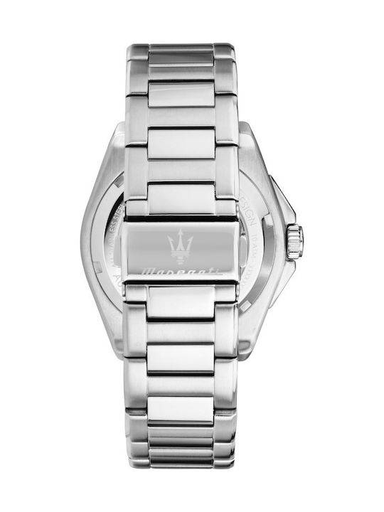 Maserati Ανδρικό Ρολόι 41mm Αυτόματο με Ασημί Μεταλλικό Μπρασελέ