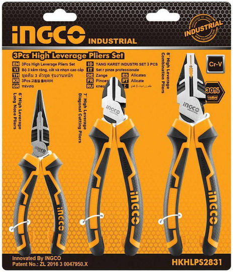 Ingco Pliers set Length 200mm 3pcs