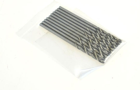 AWTools Set of 10 Diamond Drills HSS with Cylindrical Shank for Metal