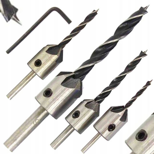 Burghiu pentru lemn argintiu 3-6mm 5 bucăți