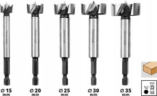 Set de burghie Forstner Einhell 5 bucăți M-case Einhell 49706003