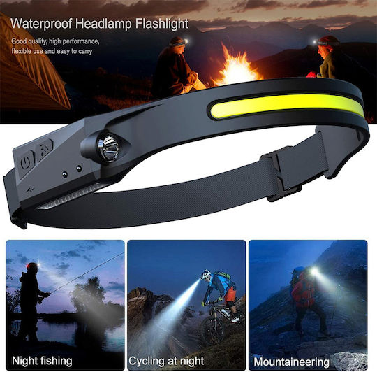 Rechargeable Headlamp LED IPX4 with Maximum Brightness 350lm XPE Black
