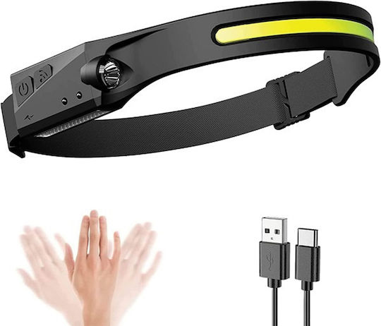 Rechargeable Headlamp LED IPX4 with Maximum Brightness 350lm XPE Black