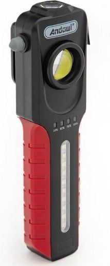 Andowl Rechargeable Flashlight LED with Maximum Brightness 400lm Black