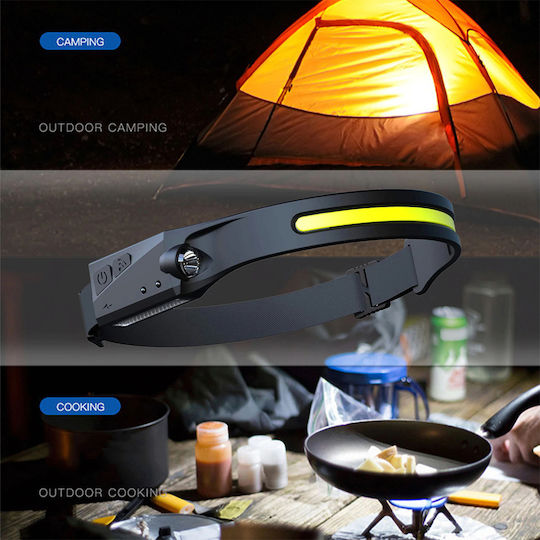 Superfire Rechargeable Headlamp LED IPX4 with Maximum Brightness 340lm Black