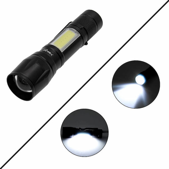 Rechargeable Flashlight LED with Maximum Brightness 300lm White