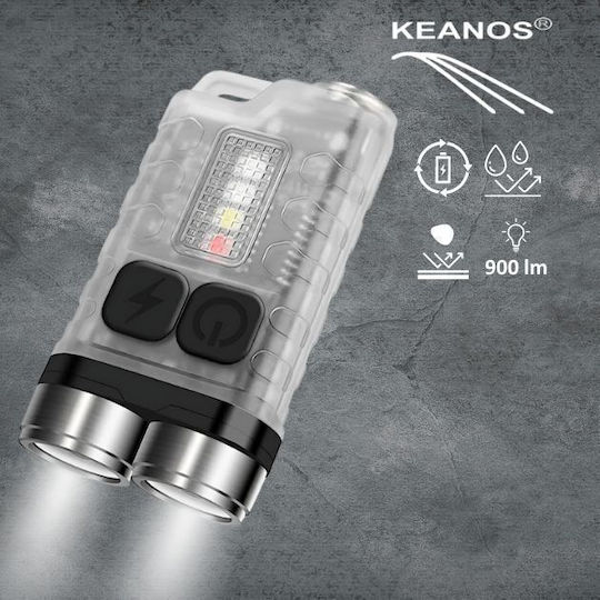 Keanos Φακός LED IP65 με Μέγιστη Φωτεινότητα 900lm