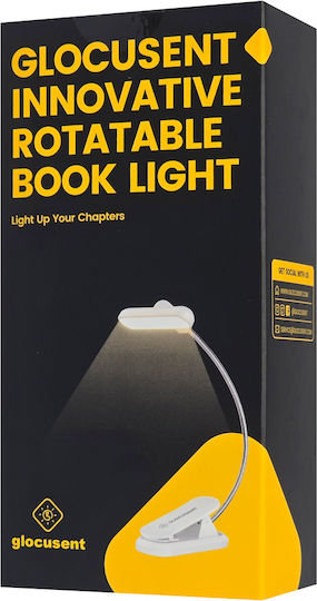 Glocusent Glocusent Φωτάκι Βιβλίου LED με Κλιπ Λευκό