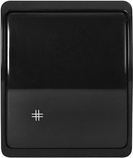 Orno Waterproof Wall-Mounted Single Switch with Frame Medium Black