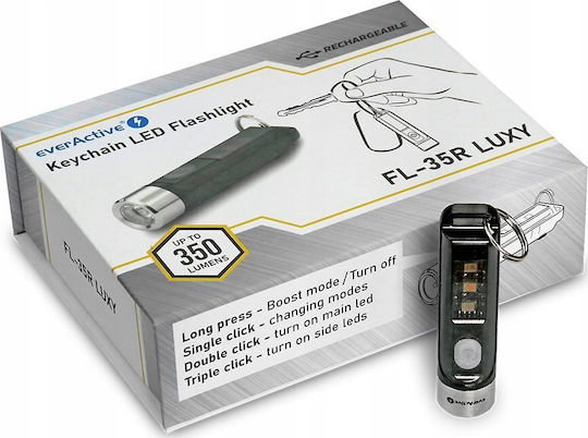 everActive Επαναφορτιζόμενος Φακός Μπρελόκ LED IPX4 με Μέγιστη Φωτεινότητα 350lm