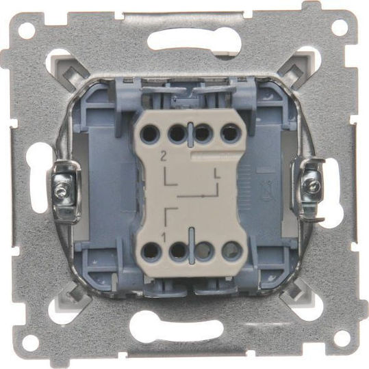 Kontakt-Simon Recessed Wall Switch for Rolling Shutters Single Without Frame White