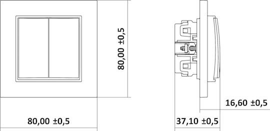 Karlik Waterproof Wall Switch Without Frame Gray