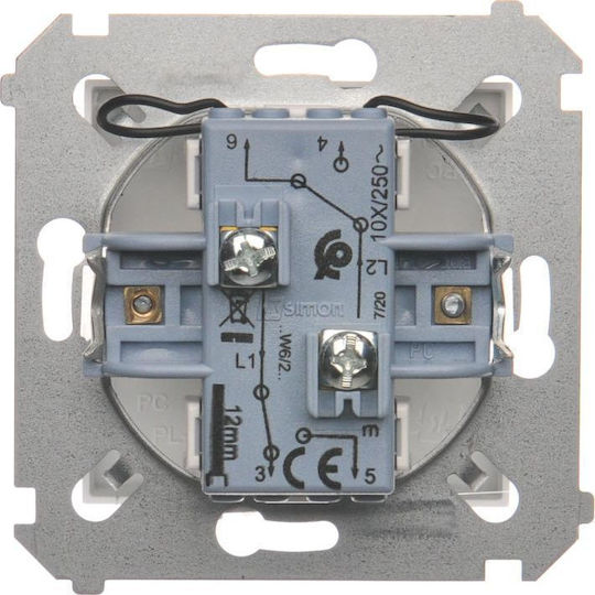 Kontakt-Simon Recessed Wall Switch Lighting Two-Way without Frame White