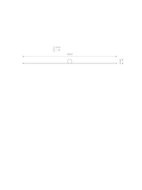 Nowodvorski Spin L Modern Lamp Wall with Integrated LED and Warm White Light Black 120x12.5x5.5cm