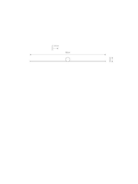 Nowodvorski Spin M Modern Lamp Wall with Integrated LED and Warm White Light Black 99x12.5x5.5cm